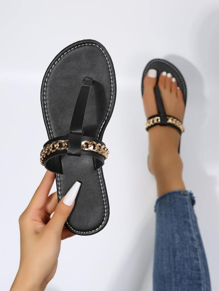 Chain Decor Thong Sandals | SHEIN