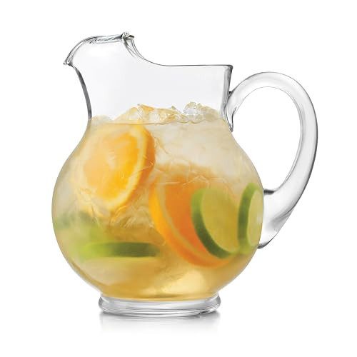 Libbey Acapulco Large Glass Pitcher Set of 2, 89 Oz, Clear, Tall Bubble Glass Pitchers with Handle, Modern Drink Pitchers for Iced Tea, Punch and More | Amazon (US)