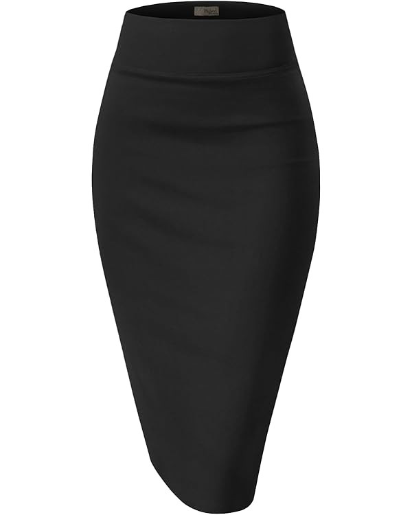 Hybrid & Company Women Premium Nylon Ponte Stretch Office Pencil Skirt High Waist Made in The USA... | Amazon (US)