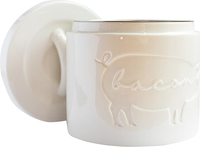 Ceramic Bacon Grease Container with Strainer Farmhouse Kitchen Decor Oil Storage Canister Grease ... | Amazon (US)