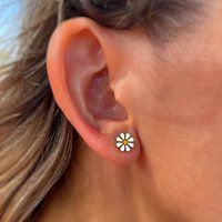 Daisy Earrings, Stud Sunflower Trendy Jewelry, Flowers, Gold Minimalist, Studs | Etsy (US)