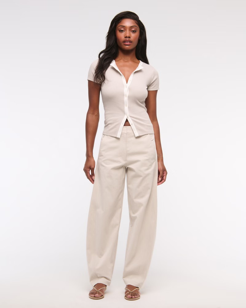Women's Mid Rise Barrel Pant | Women's Clearance | Abercrombie.com | Abercrombie & Fitch (US)