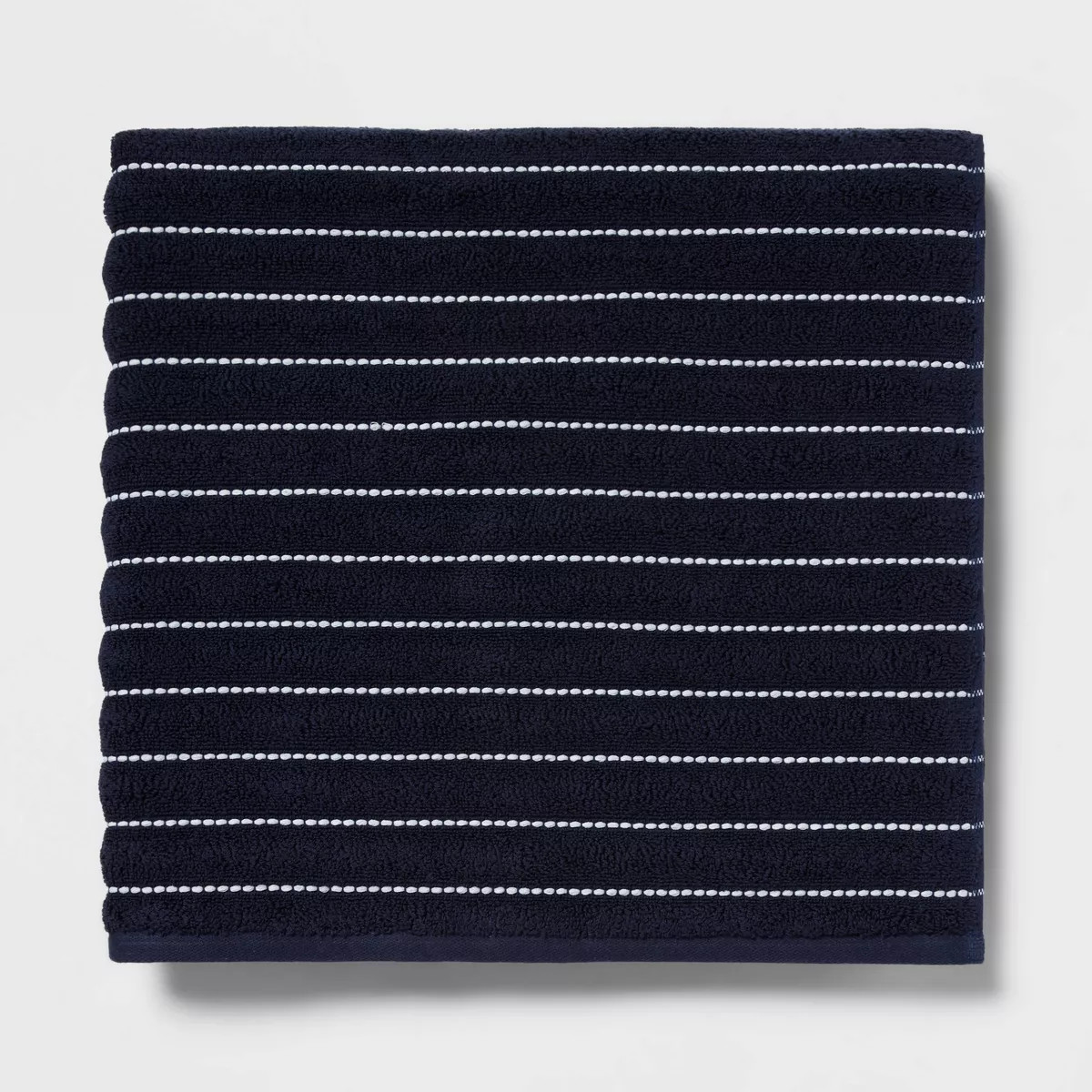 Performance Plus Oversized Bath Towel Navy Striped - Threshold\u2122: Heavyweight Cotton Terry, F... | Target