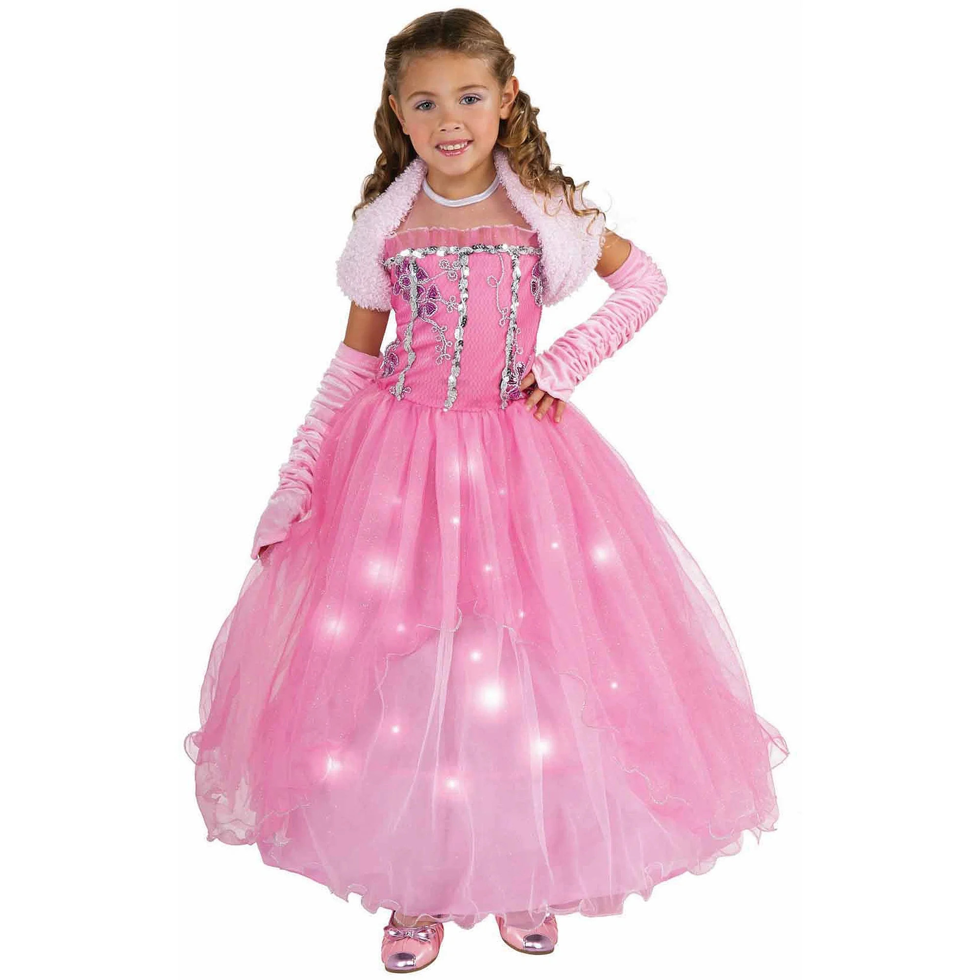 Girls Light Up Pink Princess Dress Halloween Costume S - Walmart.com | Walmart (US)