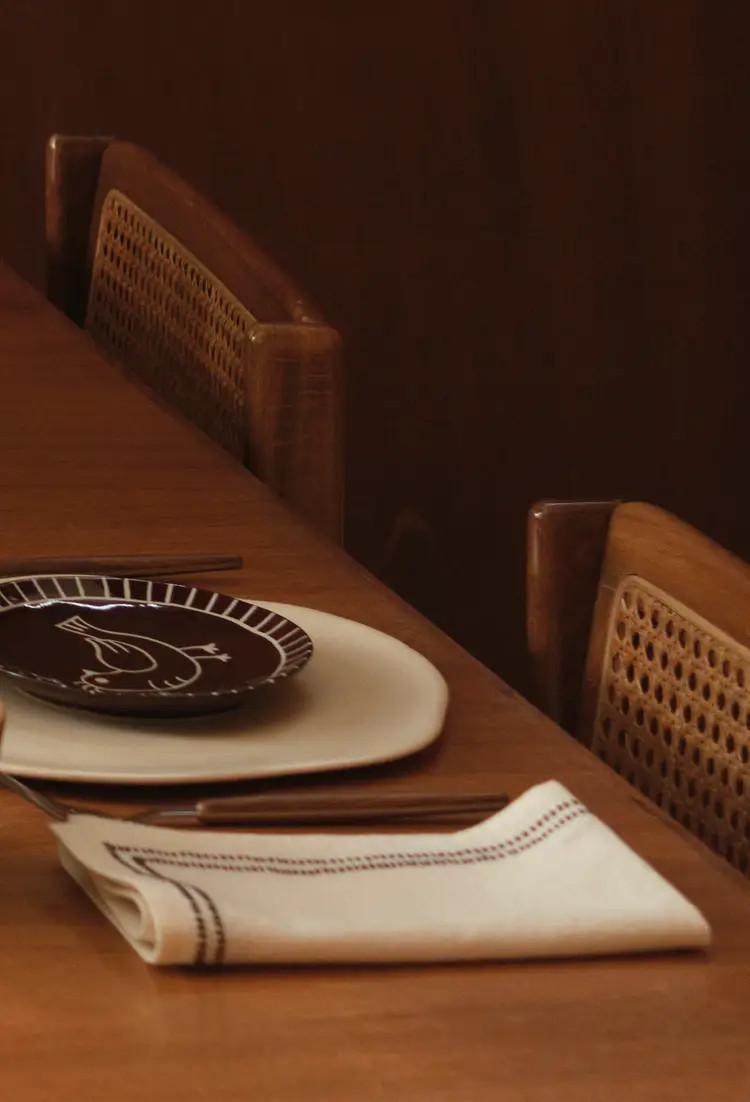 Lot de 2 serviettes broderie pointillés, 40x40cm, 100% coton | Monoprix Mode