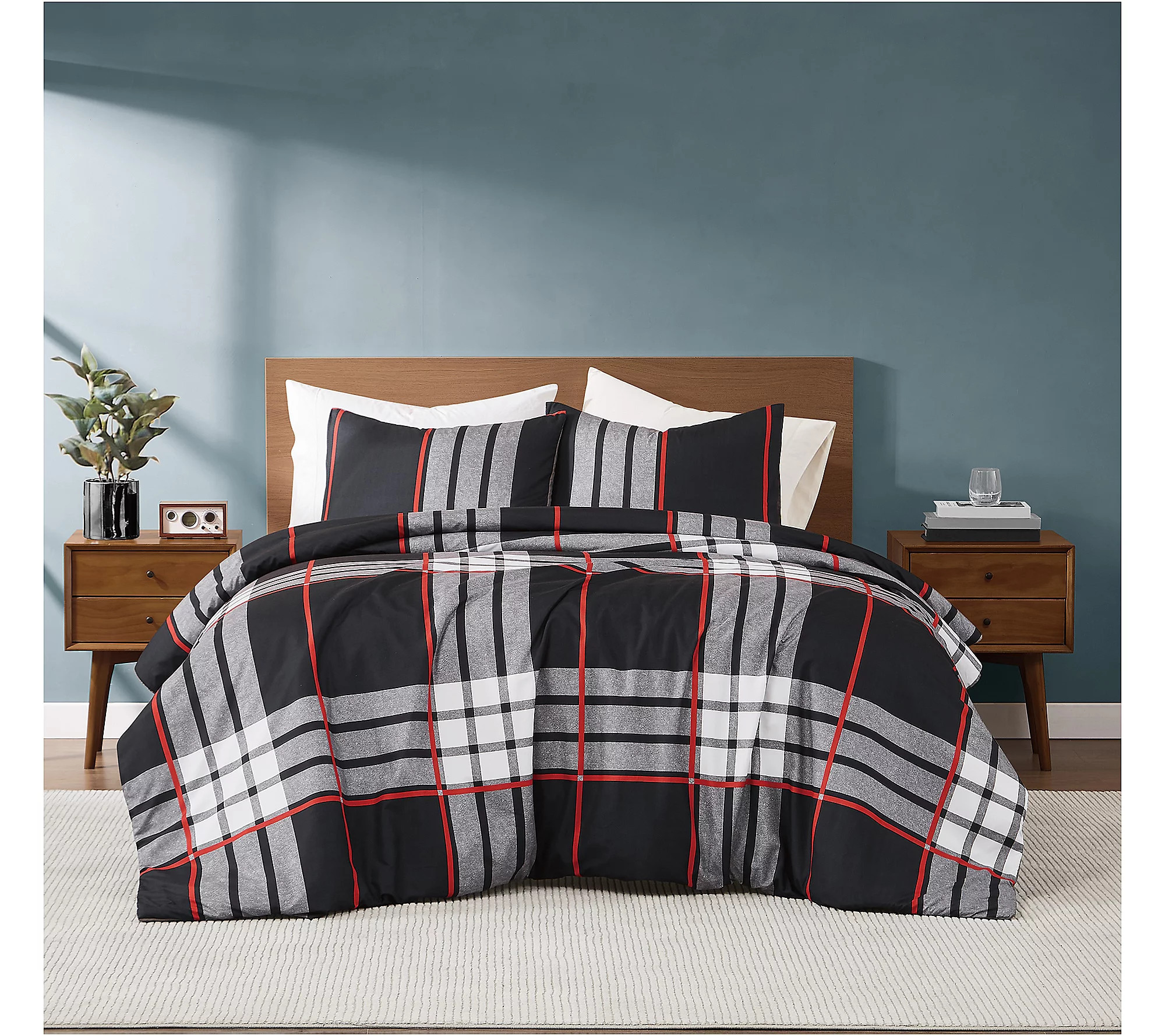 Truly Soft Danbury Plaid 3 Piece Full/Queen Duv et Set | QVC