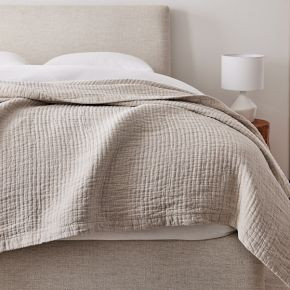 European Flax Linen Blanket - Smoke Gray | West Elm (US)