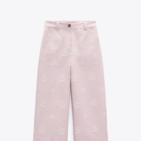 Zara Pink Wide-Leg Trousers | Poshmark