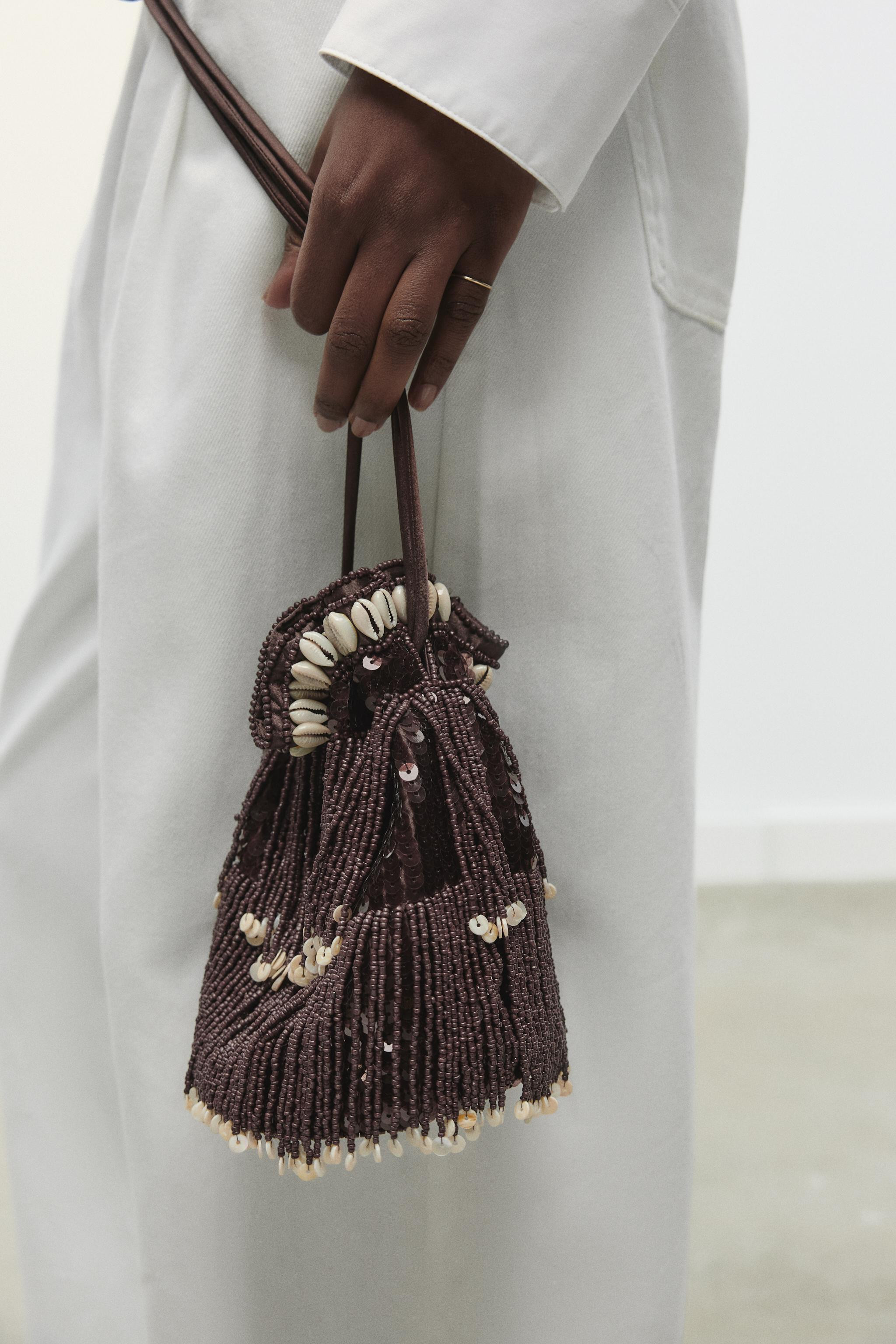 GLITTER SHELL MINI BUCKET BAG | Zara US