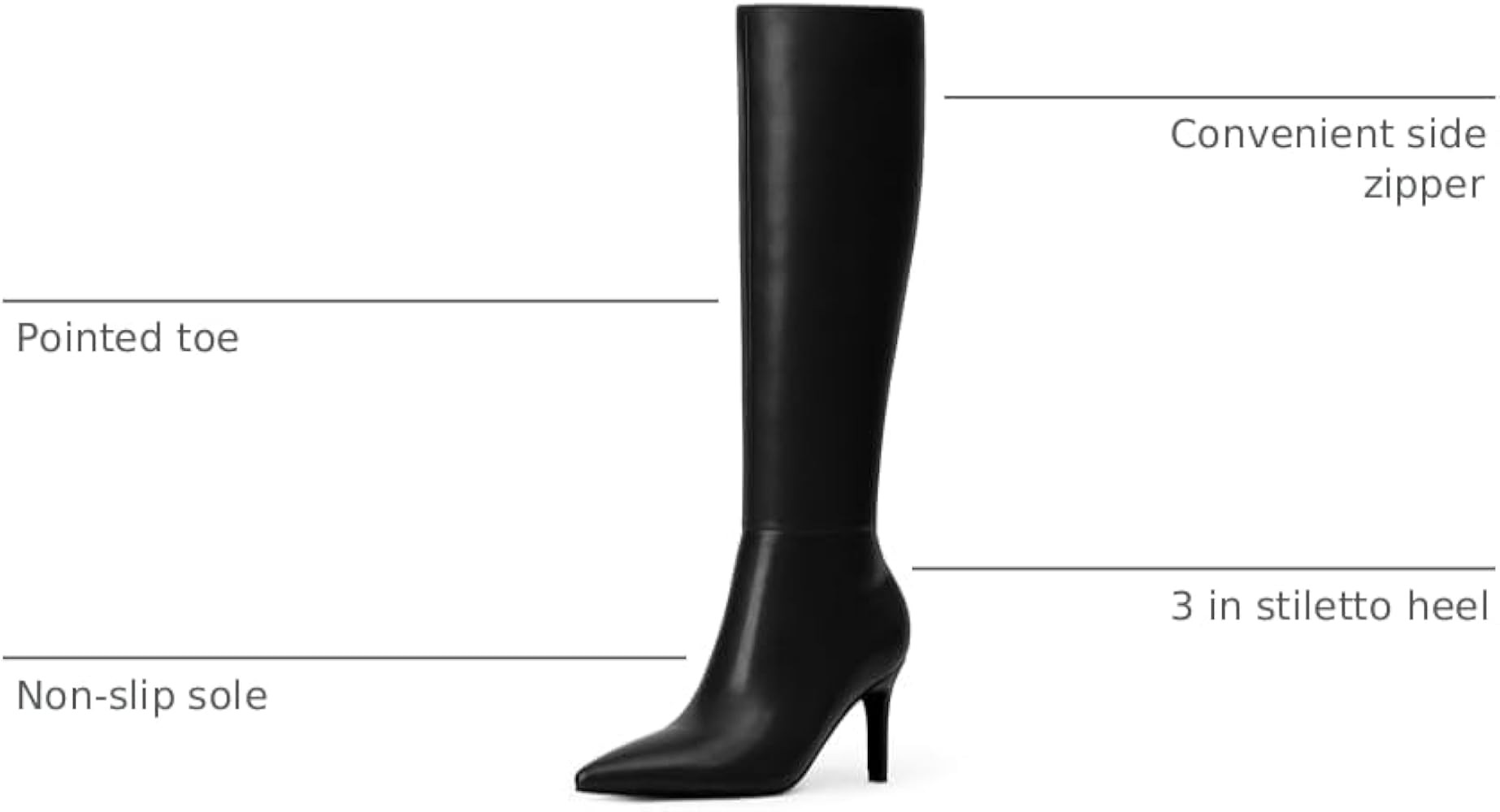 Modatope Knee High Boots Women Pointed Toe Stiletto Heel Tall Boots Side Zipper Dress Fashion Fal... | Amazon (US)