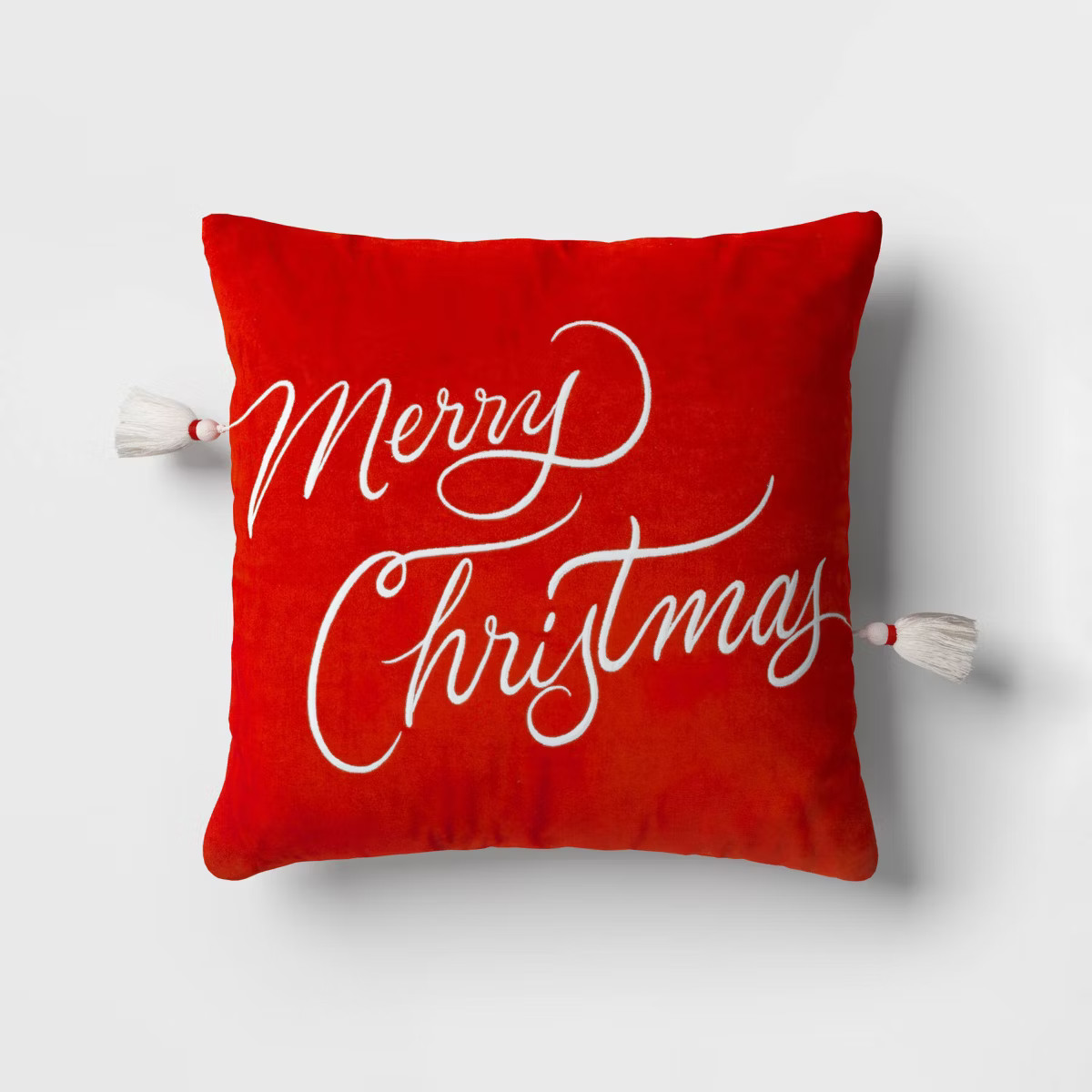 Merry Christmas Square Throw Pillow Red - Threshold™ | Target