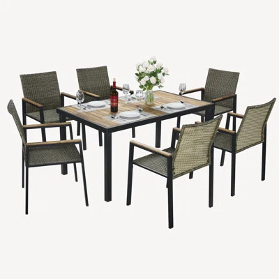 7 Pc Outdoor Patio Dining Set | Wayfair North America