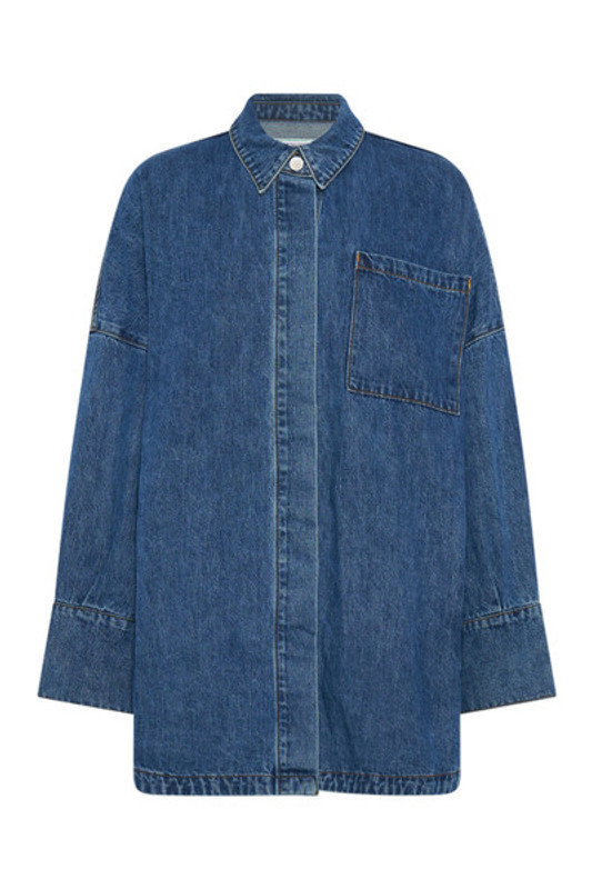 Oversized Shirt Denim in Mid Blue | Bohemian Traders
