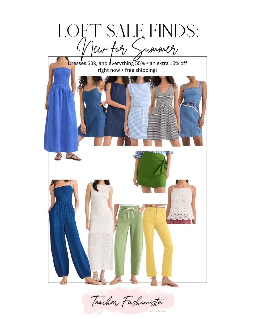 Loft sale finds — perfect looks for summer vacation, casual summer office, travel, and daily life. Dresses $39 and everything 55% off + an extra 15% off and free shipping!

#LTKSaleAlert #LTKWorkwear #LTKSeasonal
