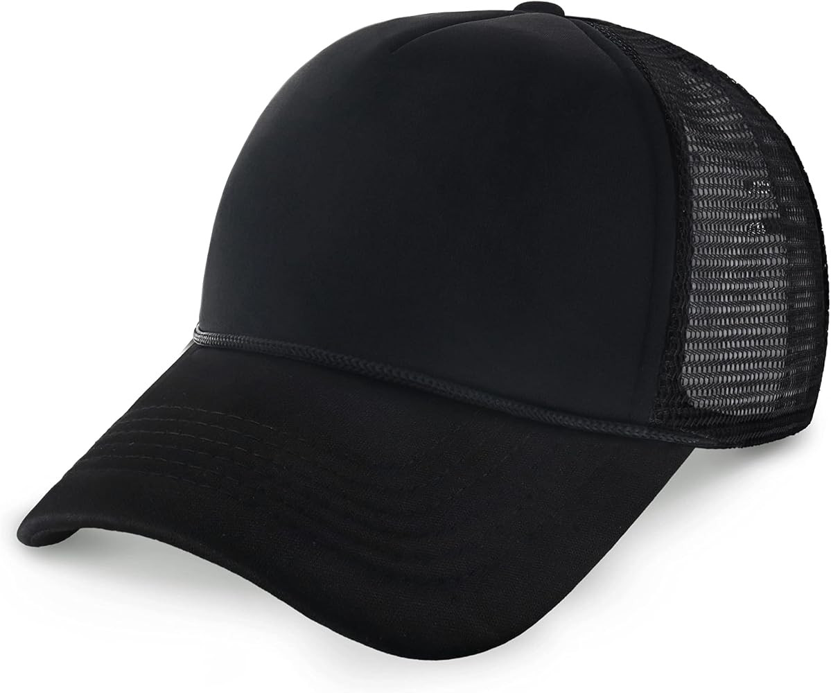 Classic Foam Trucker Hat Summer Mesh Rope Cap Solid Two Toned Blank Hat for Mens Womens Adjustabl... | Amazon (US)
