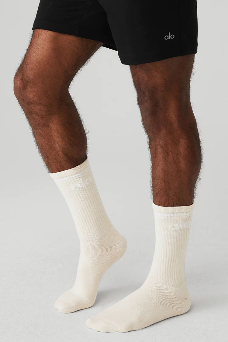 Unisex Throwback Sock - Bone/White | Alo Yoga