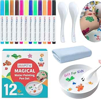 IRWPITW Magic Drawing Pen Bundle, 12 Colors Magical Water Painting Pens for Kids, Kiddies Create ... | Amazon (US)