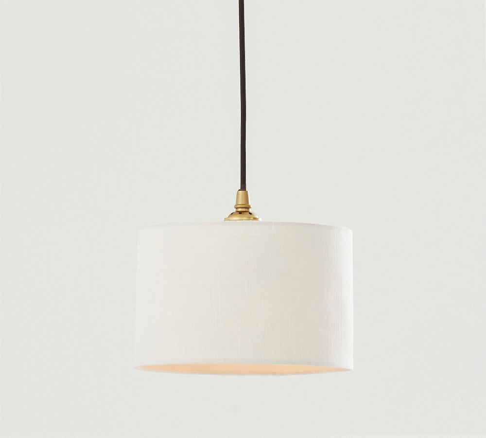 Linen Drum Shade Cord Pendant | Pottery Barn (US)