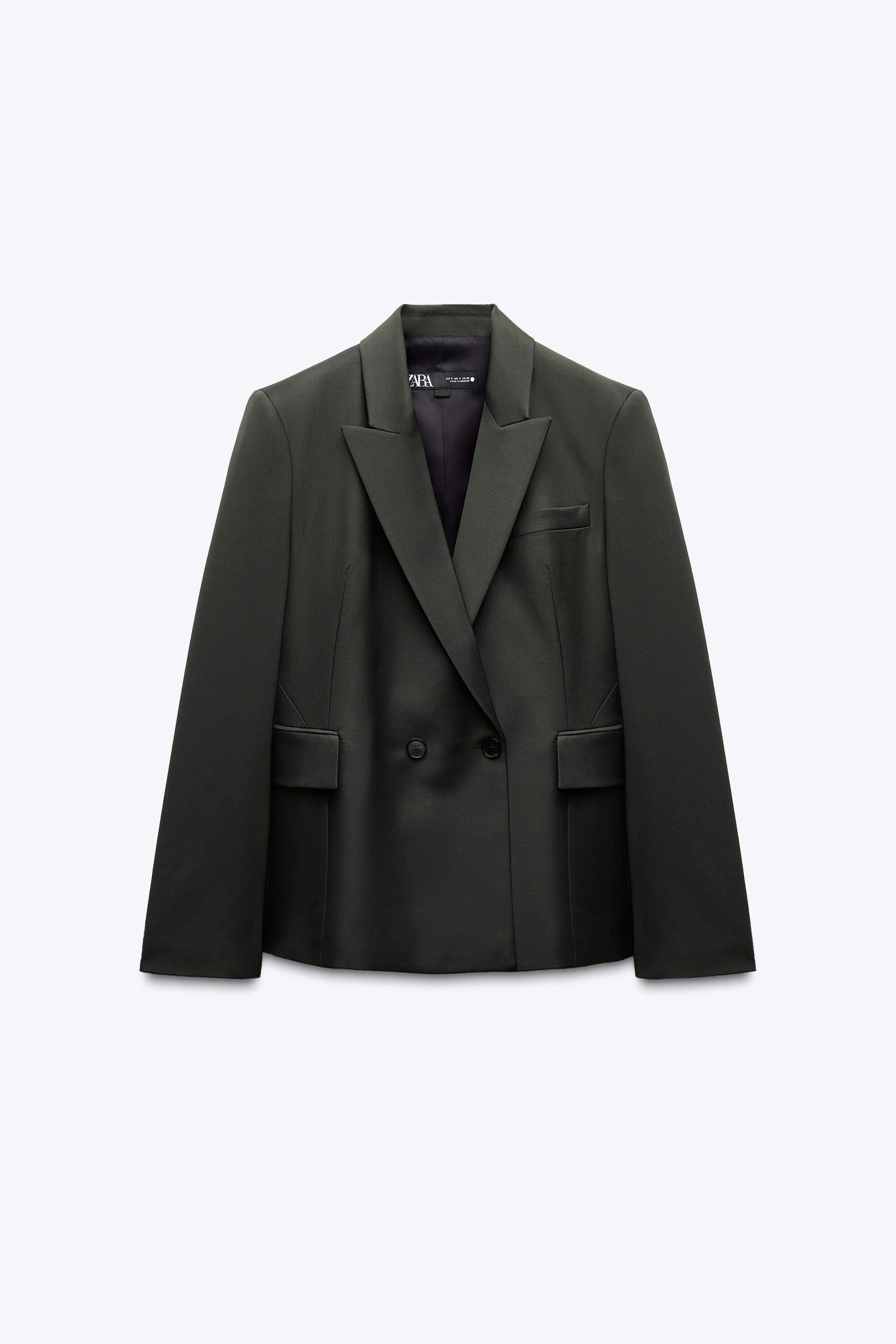 ZW COLLECTION DOUBLE-BREASTED WOOL BLEND BLAZER | Zara US