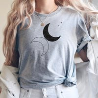 Moon Shirt, Ying Yang Clothing, Celestial T Space Inspired Yoga Tee, Spiritual Good Vibes, Unisex Gi | Etsy (US)