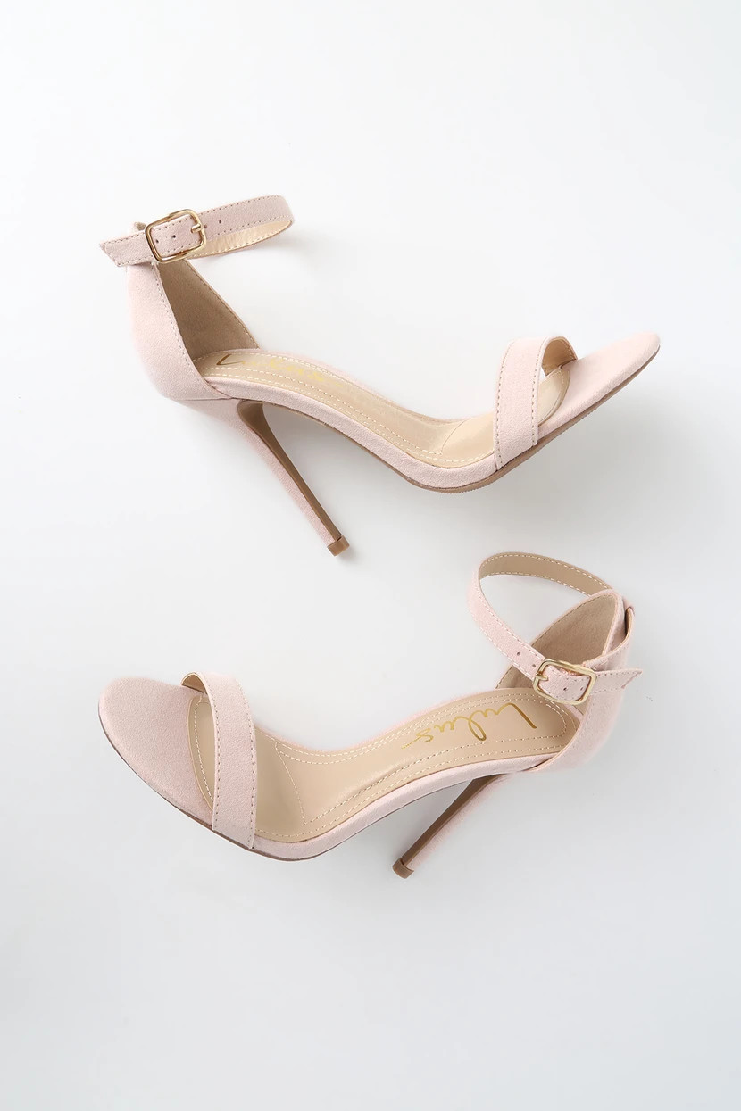 Elsi Nude Single Strap Heels | Lulus (US)