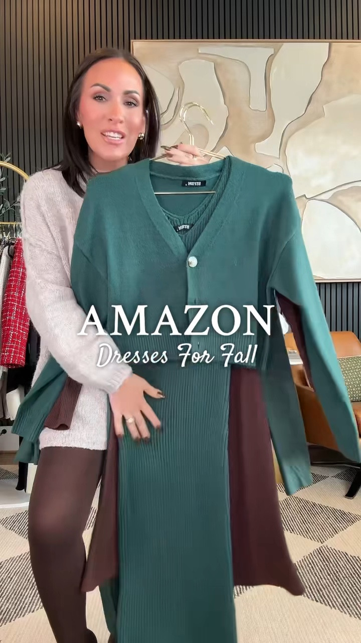 Absolutely loving these Amazon fall dresses 🍂✨

Each one is such a versatile staple for the season, whether you’re dressing up for a dinner or keeping it casual for a coffee run. They’re comfortable, affordable, and honestly feel amazing on! 🍁

For sizing, I’m 5’2”, 130 lbs, 34DD, wearing XS-S for a great petite fit.

#AmazonFashion #FallLayers #affiliate #FallStyle #OOTD #PetiteFashion #fashionover40 #PetiteStyle #sweaterweather #sweaterdress #amazondresses

#LTKStyleTip #LTKFindsUnder100 #LTKOver40