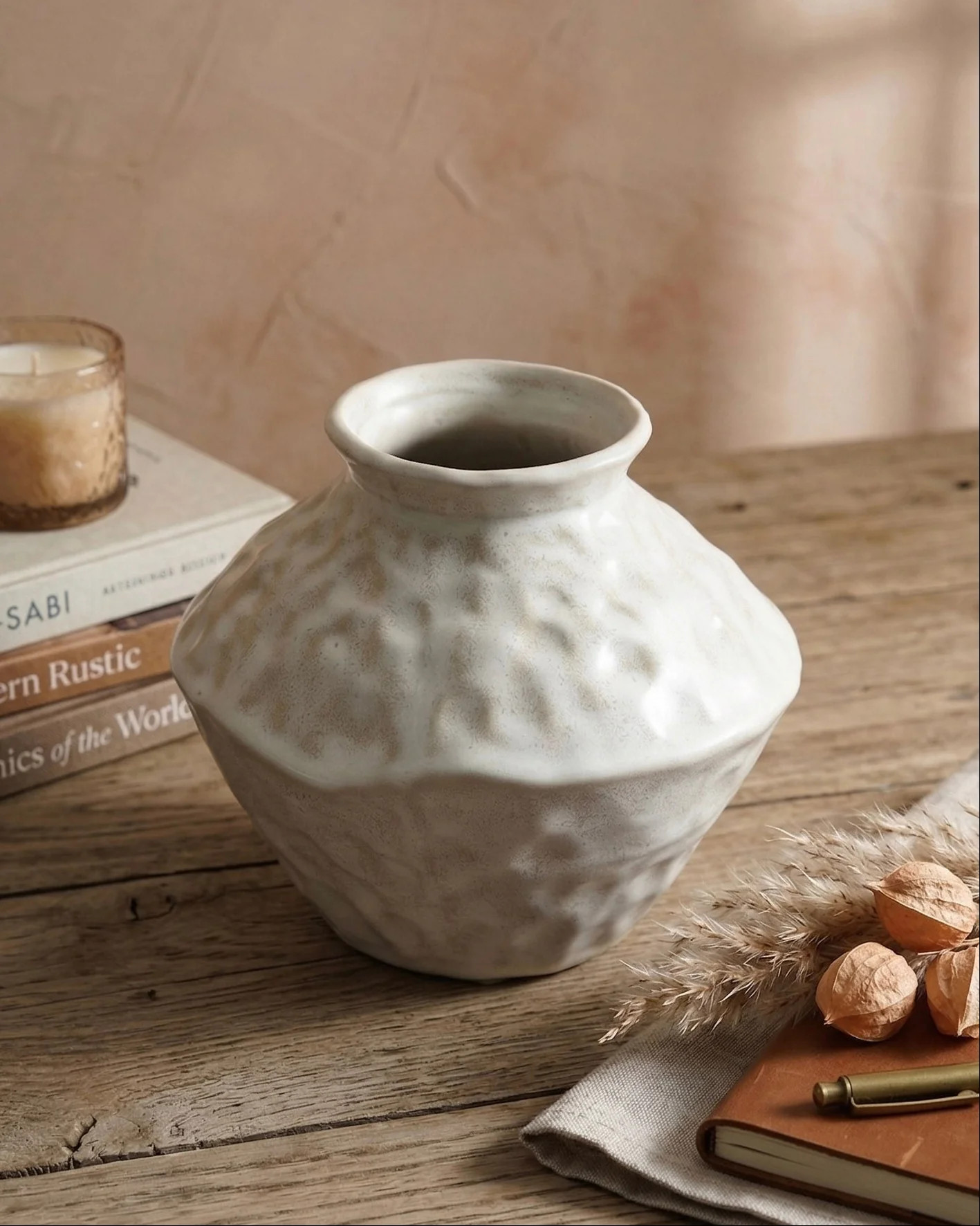 Verona Ceramic Dimple Vase | MJHome