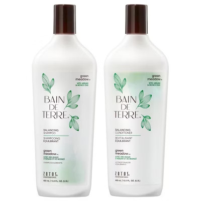 Bain de Terre Green Meadow Balancing Shampoo & Conditioner (13.5 oz) - DUO SET KIT with Hair Argan Oil | Target