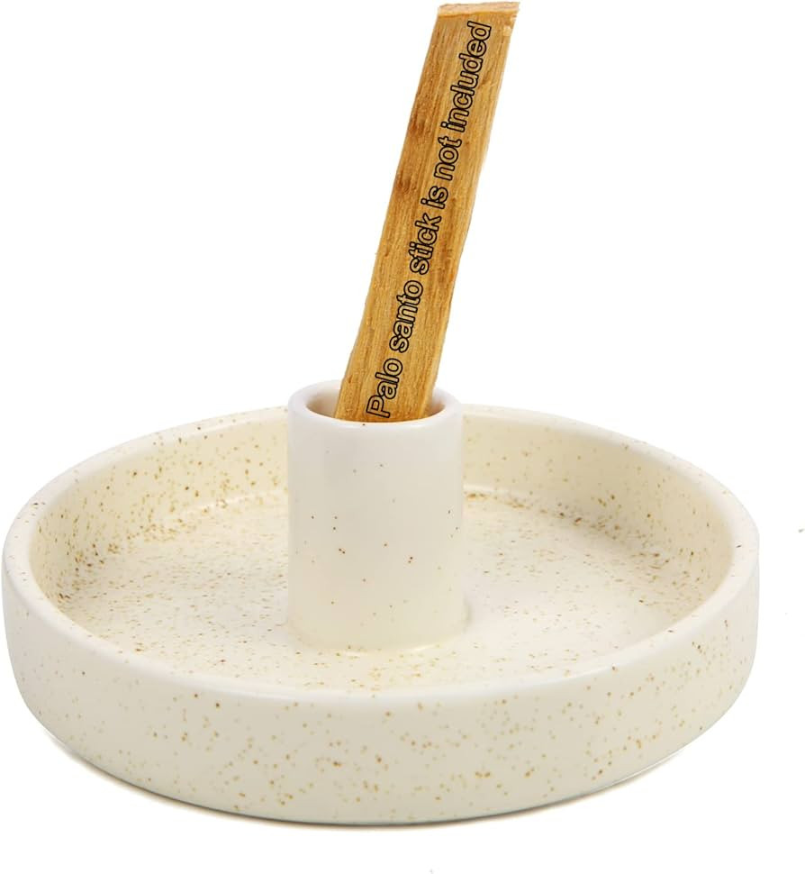 Palo Santo Holder, Ceramic Incense Burner for Palo Santo Wood or Scented Incense Stick, Beige | Amazon (US)