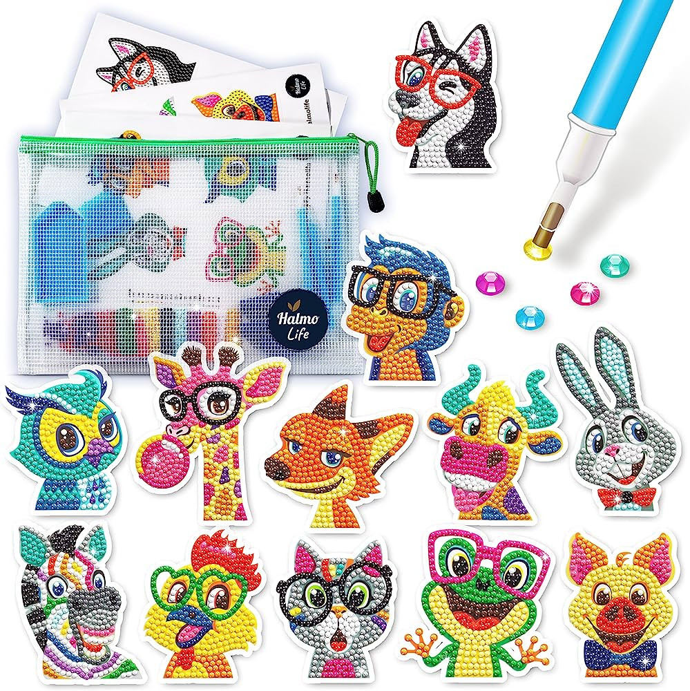 Halmolife 5D Diamond Painting Stickers Kits for Kids and Adult Beginners Gem Paint by Numbers Dia... | Amazon (US)