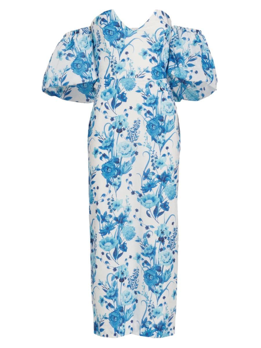 Tati Floral Off-The-Shoulder Midi-Dress | Saks Fifth Avenue