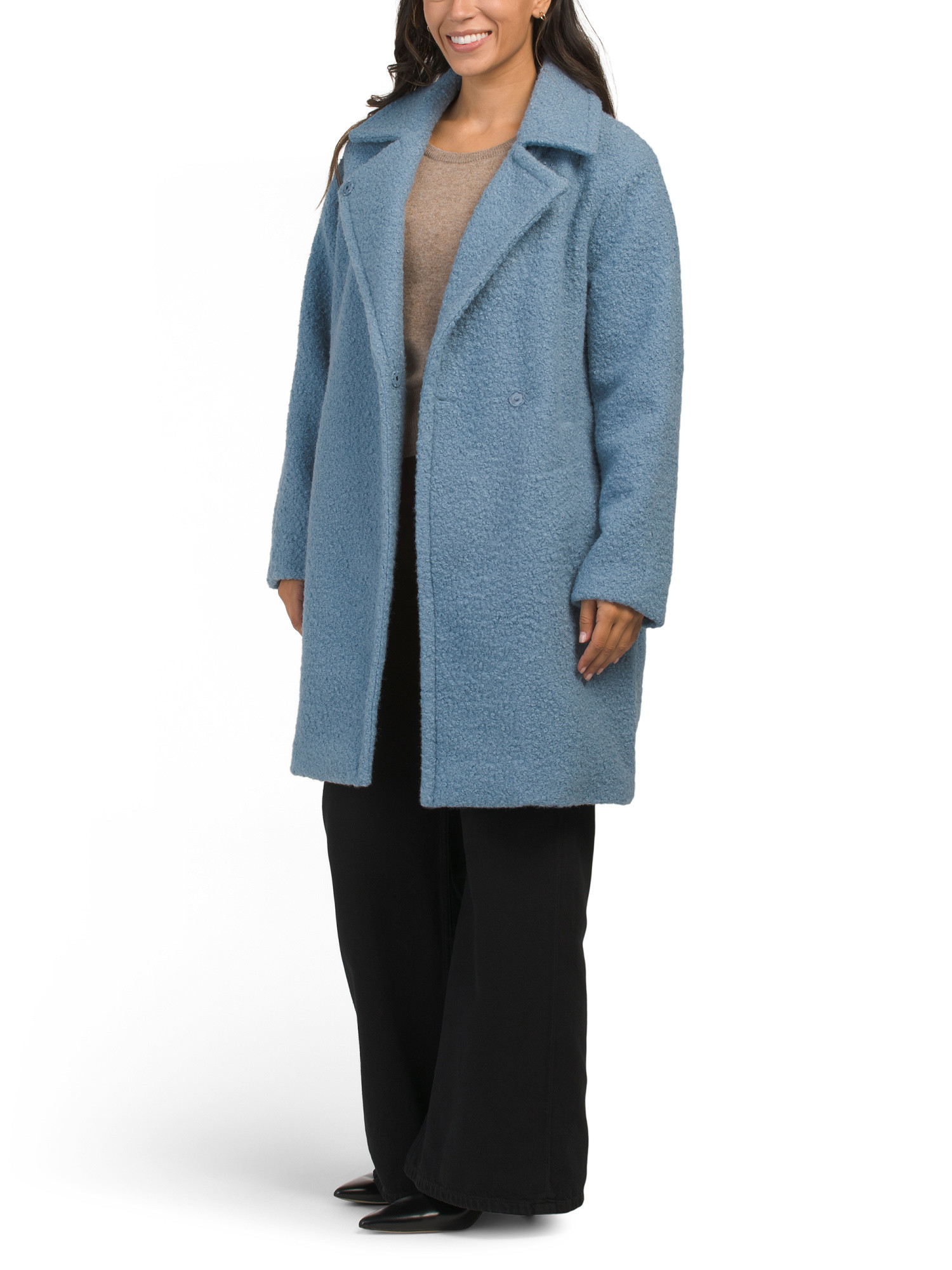 Notch Collar Clean Boucle Coat | Marshalls