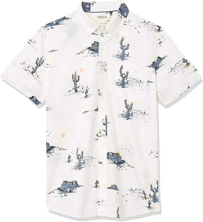 Goodthreads Men's Slim-Fit Short-Sleeve Printed Poplin Shirt | Amazon (US)