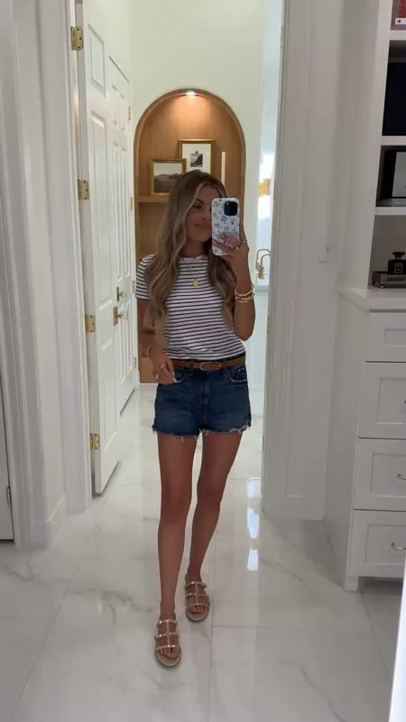 Abercrombie is having a 20% off select styles sale! Loving this striped tee for the summer - it pairs perfectly with these denim shorts also on sale! I’m wearing a small in the top and size 26 in denim shorts! 

Abercrombie, on sale, Abercrombie linen mini dress, summer style, summer dress, denim shorts, striped tee 

#LTKFindsUnder100 #LTKStyleTip #LTKSaleAlert