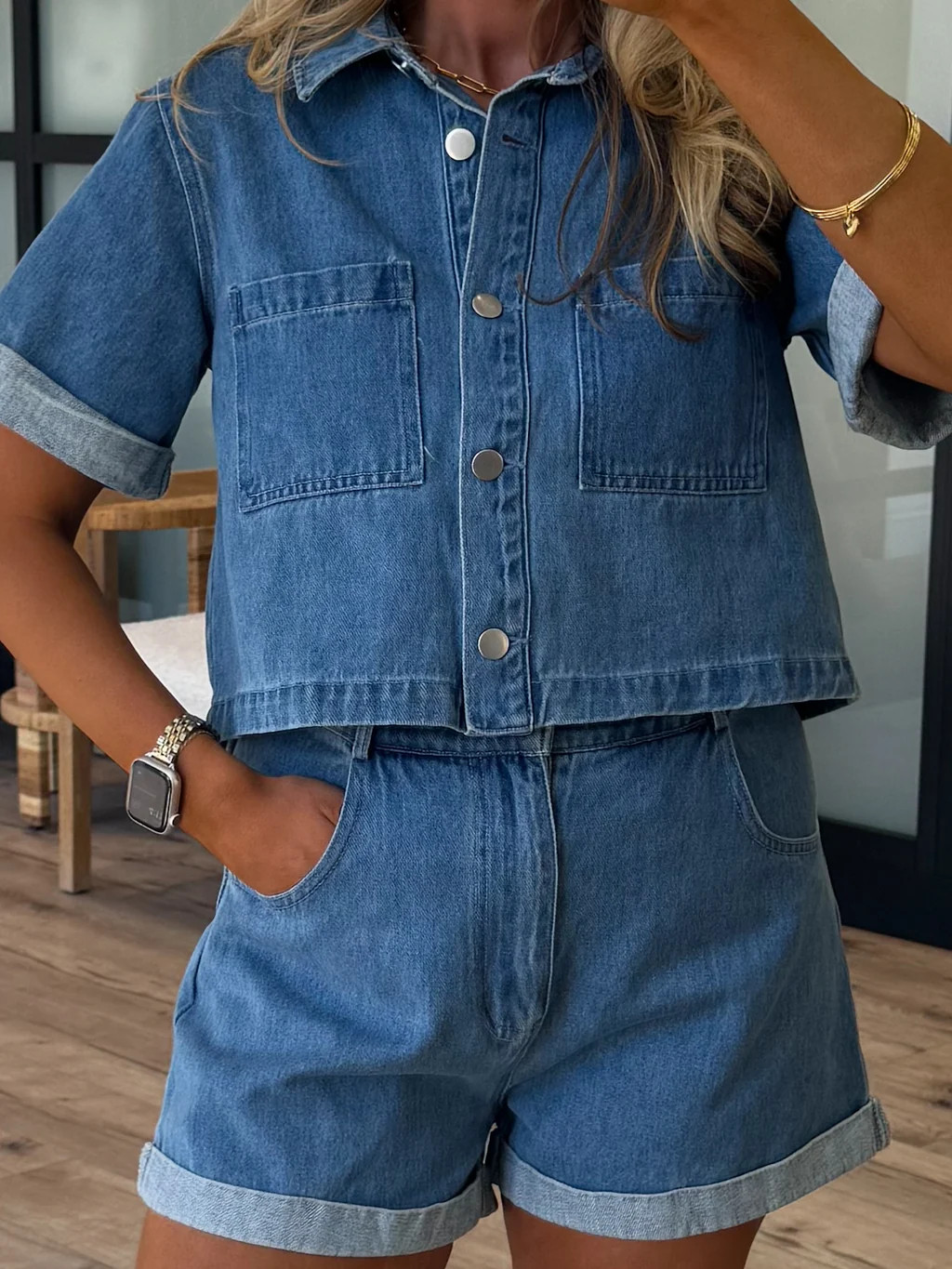 Whit Denim Crop Button-Down | Talulah