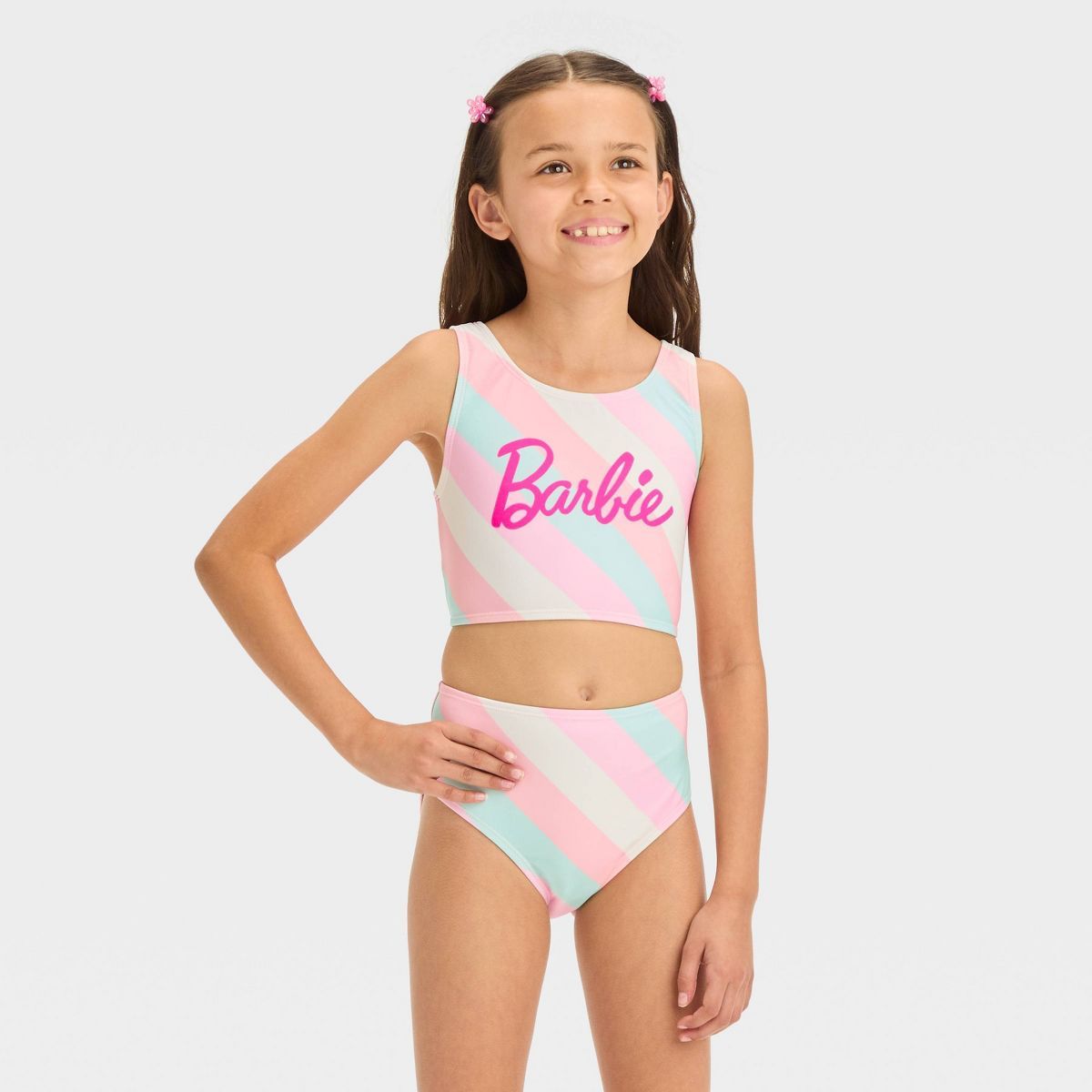Girls' Barbie Bikini Set - Pink L | Target