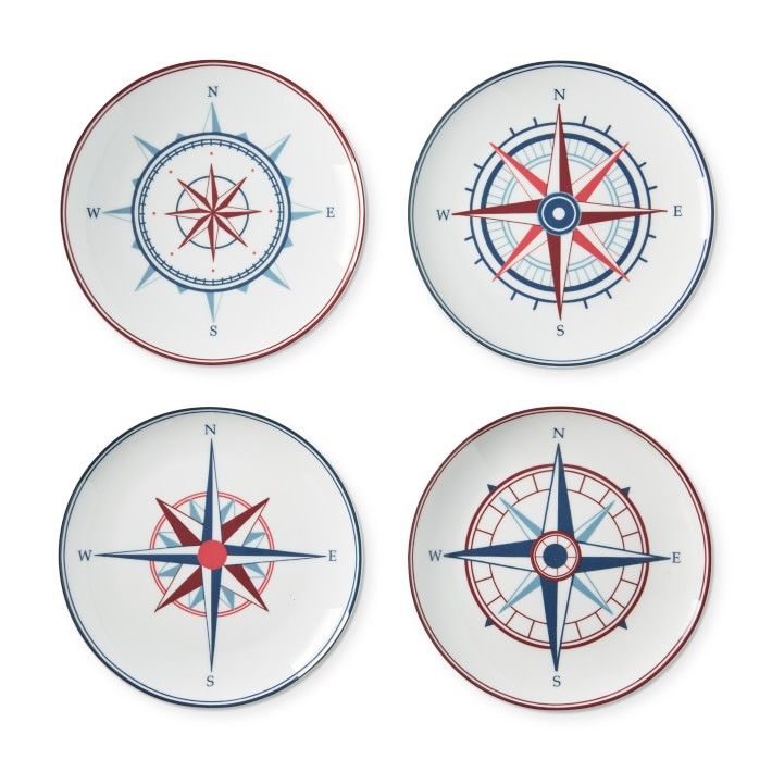 Maritime Appetizer Plates, Mixed, Set of 4 | Williams-Sonoma