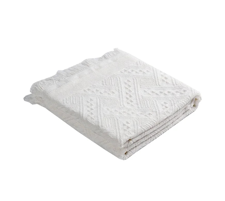 Large 180x180cm White Woven Picnic Blanket with Tassels – Stylish & Durable Outdoor Blanket for... | Walmart (US)