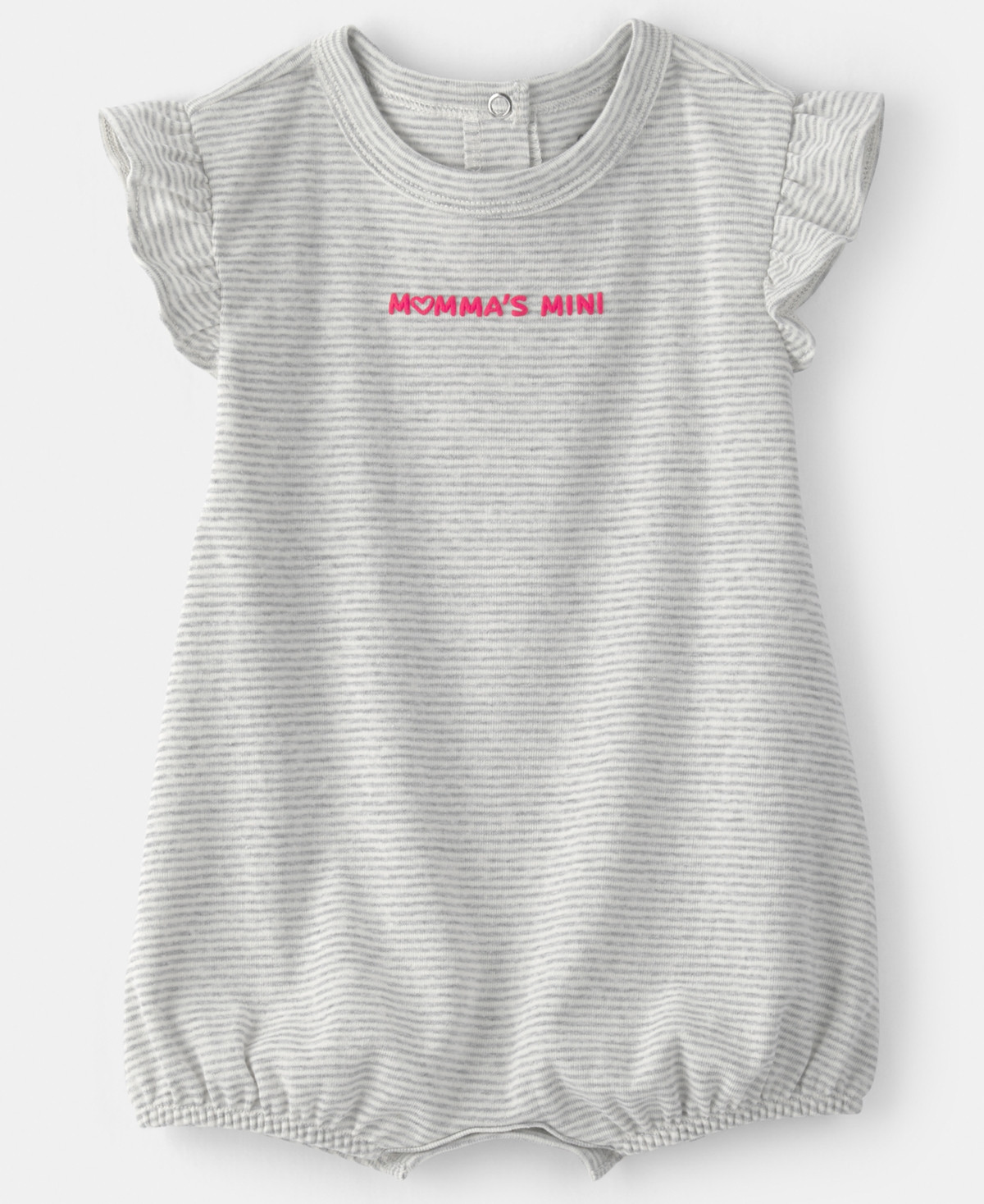 Carter's Baby Girls' Momma's Mini Print Flutter-Sleeve Romper - Gray | Macy's