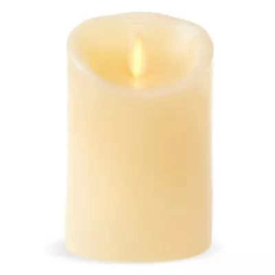 Luminara© Real-Flame Effect 4.5-Inch Pillar Candle in Ivory | Bed Bath & Beyond