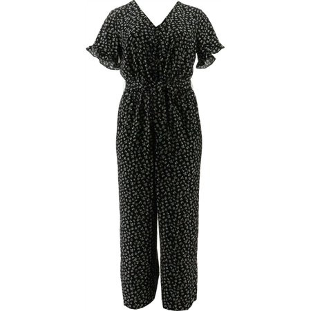CeCe Ditsy Floral Belted Jumpsuit Women s 692-055 | Walmart (US)