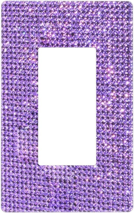 Purple Shiny Rhinestones Wall Plates Bling 1 Gang Rocker Glitter Light Switch Cover Sparkly Elect... | Amazon (US)