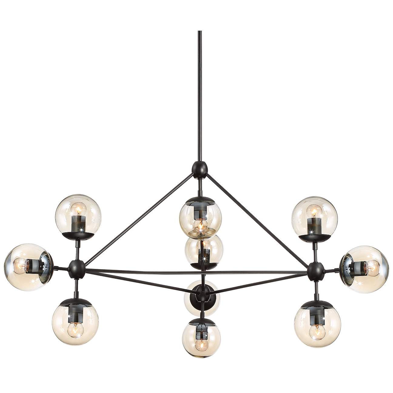 Possini Euro Gable 41 1/2" Wide Black 10-Light Modern Chandelier | Lamps Plus