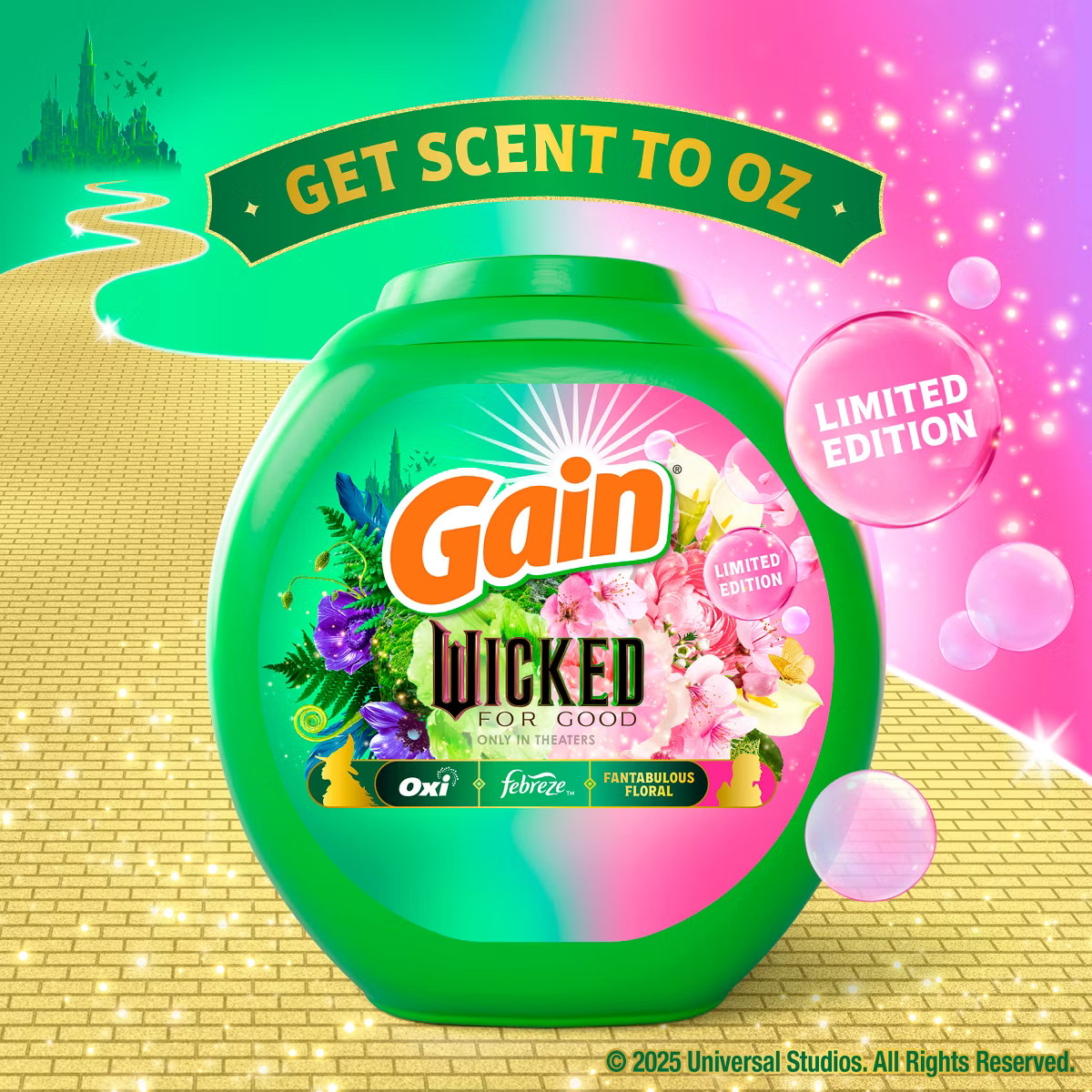 Gain Wicked for Good Fantabulous Floral Limited Edition Laundry Detergent Pods 42 Pacs - 30oz | Target