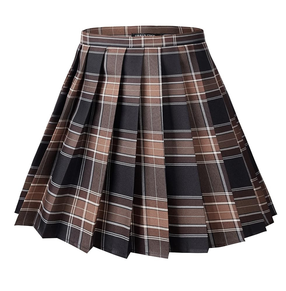 Urban CoCo Women's Uniforms Plaid Pleated Mini Skirt | Amazon (US)