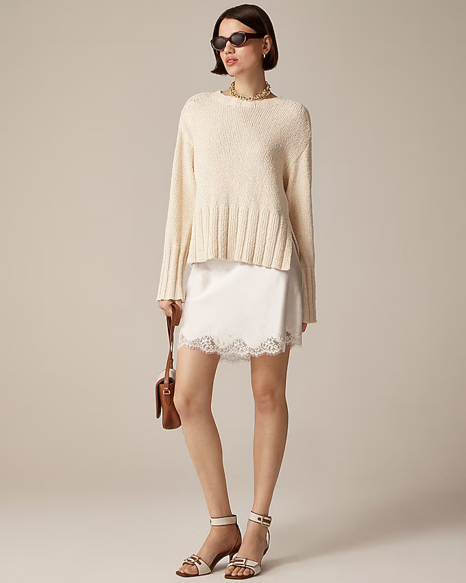 Marina sweater in textured cotton blend | J. Crew US