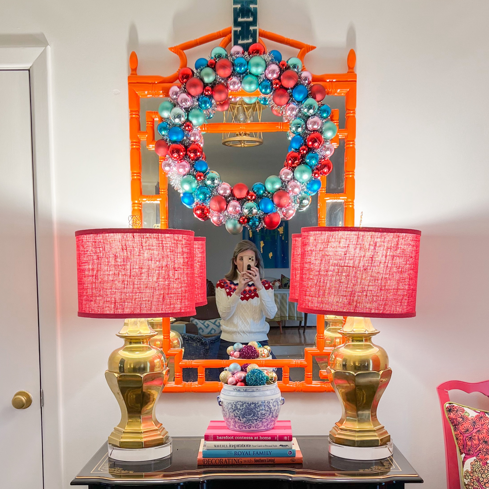 I can’t make an ornament wreath for as inexpensive as this one is! It also comes in classic red and green. Don’t forget the coordinating garland!