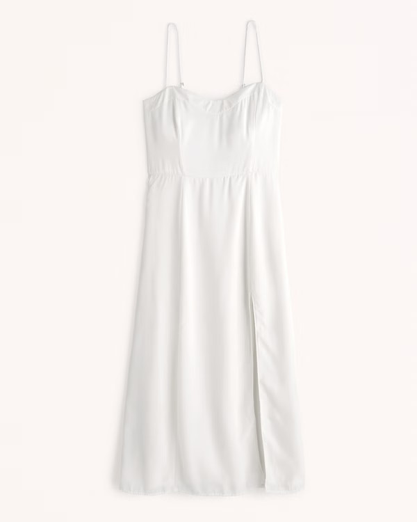 Women's Clean High-Slit Midi Dress | Women's Dresses & Jumpsuits | Abercrombie.com | Abercrombie & Fitch (US)