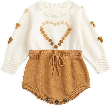 Simplee kids Baby Boys’ Girls’ Knitted Romper Jumpsuit Long Sleeve Onesie Bodysuits One Piece... | Amazon (US)