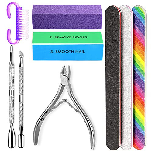 HNYYZL Manicure Kit - Nail File, Buffer, Cuticle Clipper, Pusher & Brush for Salon Nail Art | Amazon (US)